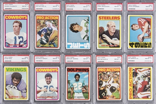 1972 Topps Football PSA NM-MT 8 and PSA MINT 9 Complete Set (351) 